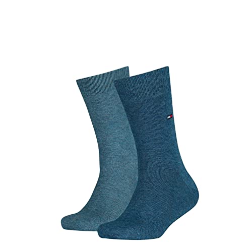 Tommy Hilfiger Clssc Sock 391334 Calzini, Blu (Jeans), 27-30 Unisex - Bambini E Ragazzi (Pacco Da 2)