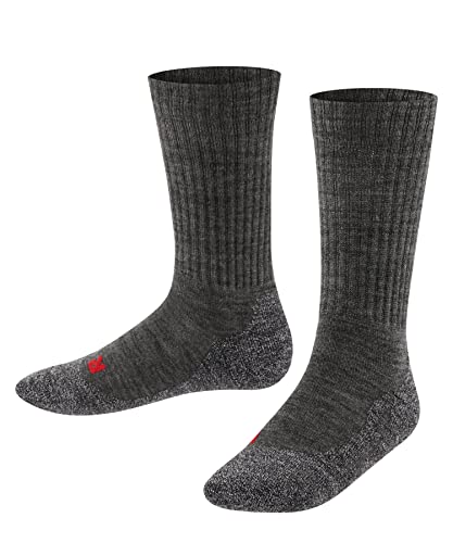 Falke Active Warm K So Lana Filo Funzionale Spessi Caldi Traspiranti 1 Paio, Calzini Unisex - Bambini, Grigio (Asphalt Melange 3180), 23-26