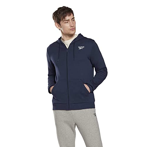 Reebok Identity Fleece Zip-Up Giacca, Vector Navy, M Uomo
