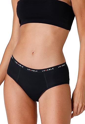Lovable Slip Culotte Da Ciclo Mestruale Flusso Medio Period Panties Donna, Nero, Xl