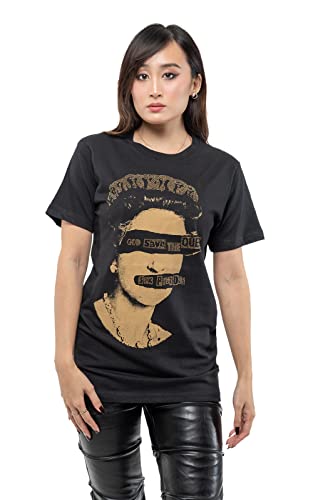 Sex Pistols T Shirt God Save The Queen Diamond Official Black, M Unisex-Adulto