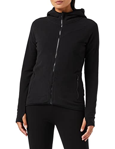 Urban Classics Felpa Donna Con Cappuccio, Felpa Femminile, Maniche Lunghe In Pile, Buco Scaldamani, Taglio Lungo, Colore Nero, Taglia L