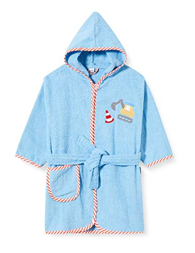 Playshoes Accappatoio In Spugna Per Bambini, Vestaglia Unisex - Bambini E Ragazzi, Escavatore, 134/140