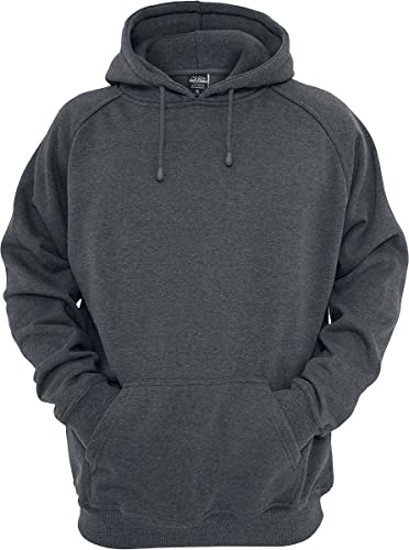 Urban Classics Felpa Con Cappuccio Per Uomo, Invernale, Hoody Tinta Unita, Basic Casual Style, Colore: Carbone, Taglia: L