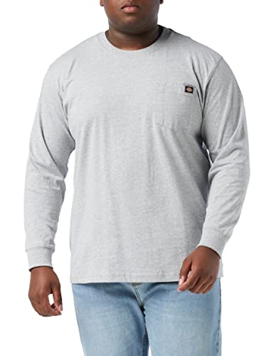 Dickies Uomo, Maglietta Con Taschino Heavyweight Ls, Vestibilità Rilassata, Heather Grey, L