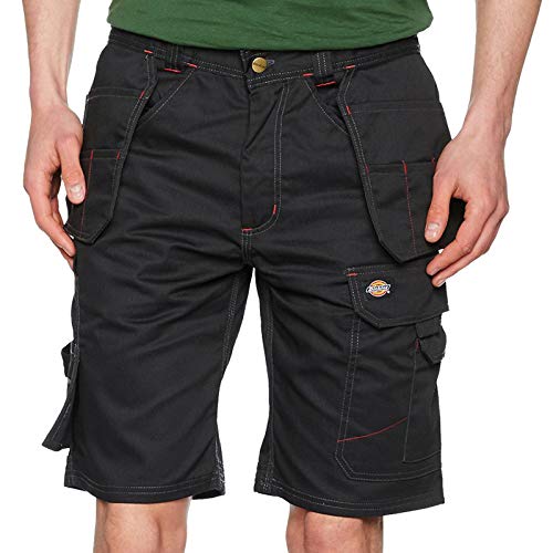 Dickies Uomo, Short Redhawk Pro, Nero, 36