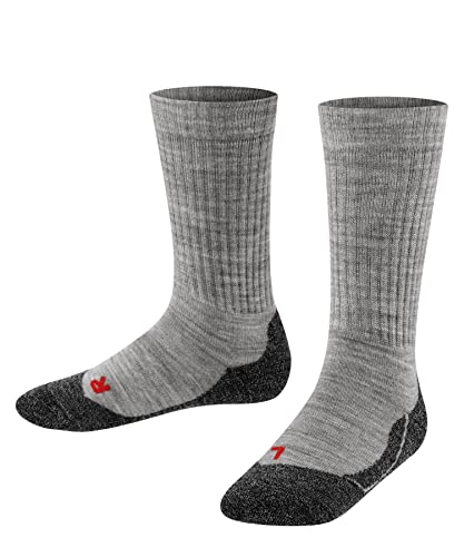Falke Active Warm K So Lana Filo Funzionale Spessi Caldi Traspiranti 1 Paio, Calzini Unisex - Bambini, Grigio (Mid Grey Melange 3530), 23-26