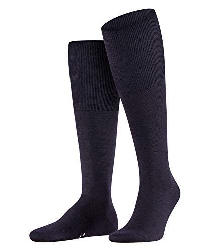 Falke Airport M Kh Lana Cotone Al Ginocchio Tinta Unita 1 Paio, Calzini Lunghi Uomo, Blu (Dark Navy 6370), 47-48