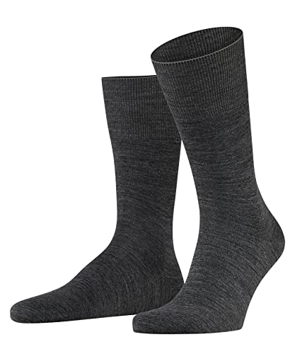 Falke Airport M So Lana Cotone Tinta Unita 1 Paio, Calzini Uomo, Grigio (Dark Grey 3070), 43-44