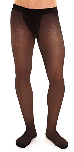 Glamory Classic 20 Collant Da Uomo, Denari, Nero, M Große Größen Men'S
