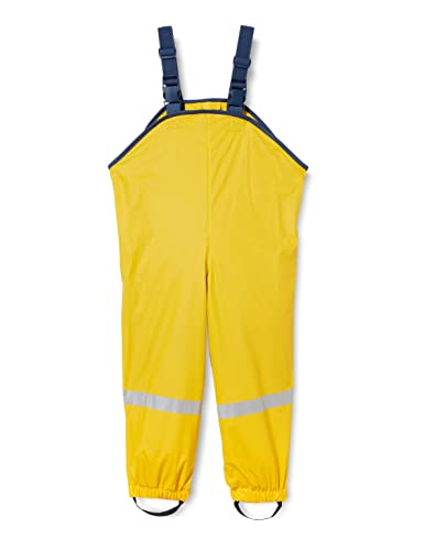 Playshoes Pantaloni Fango, Salopette Antipioggia, Sfoderati, Pantaloni Antipioggia Antivento E Impermeabili Unisex - Bambini E Ragazzi, Giallo, 104