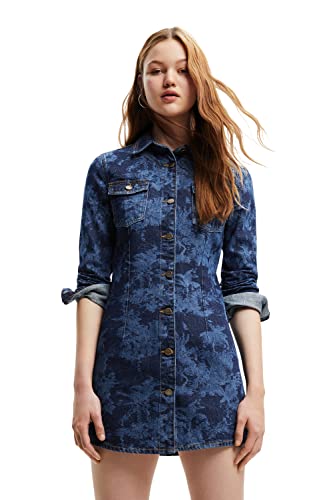Desigual Vest_Tina 5008 Denim Dark Blue Casual, Blu, S Donna