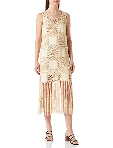 Desigual Vest_San Diego Vestito, Bianco (Crudo 1001), Medium Donna