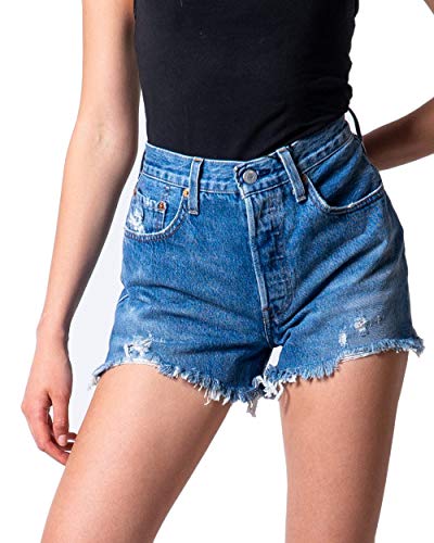 Levi'S 501 Original Shorts, Pantaloncini Di Jeans Donna, Blu (Oxnard Athens Mid Short), 27W