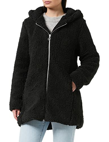 Urban Classics Giacca Per Donna In Sherpa Con Cappuccio, Cappotto Lungo Dal Taglio Oversize, Chiusura A Zip, Diversi Colori Disponibili, Taglie Xs - 5