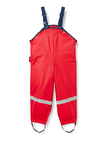Playshoes Pantaloni Fango, Salopette Antipioggia, Fodera In Pile, Pantaloni Antipioggia Antivento E Impermeabili Unisex - Bambini E Ragazzi, Rosso, 12