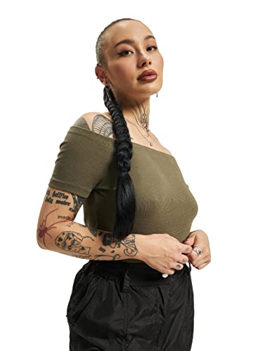 Urban Classics Maglietta Da Donna Con Spalle Scoperte E Maniche Corte, Maglietta A Maniche Corte, Donna, Verde (Olive), M