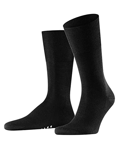Falke Airport M So Lana Cotone Tinta Unita 1 Paio, Calzini Uomo, Nero (Black 3000), 45-46