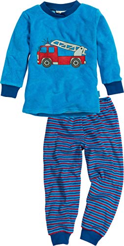 Playshoes Pigiama Due Pezzi In Spugna, Set Pigiama Unisex - Bambini E Ragazzi, Vigili Del Fuoco, 98
