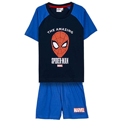 Cerdá Life'S Little Moments Corto Single Jersey Pigiama Estivo Di Spiderman Per Bambini, Grigio E Rosso, 4 Anni Unisex Baby