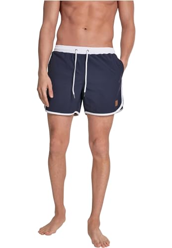 Urban Classics Retro Swimshorts Pantaloncini, Blu (Navy/White 01200), 3Xl Uomo