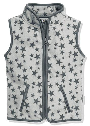 Playshoes Gilet In Pile, Piano Da Esterno Unisex - Bambini E Ragazzi, Stelle Grigie, 92