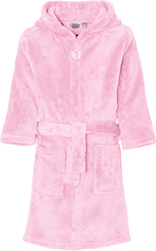Playshoes Accappatoio In Pile Per Bambini, Vestaglia Unisex - Bambini E Ragazzi, Rosa, 134/140