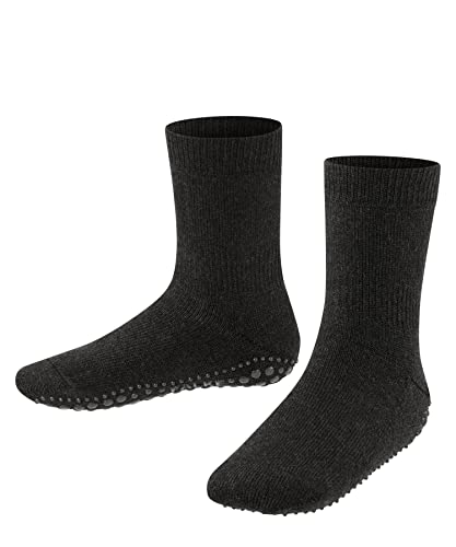 Falke Catspads K Hp Cotone Lana Con Suola In Gomma 1 Paio, Calze Da Casa Unisex - Bambini, Grigio (Asphalt Melange 3180), 39-42