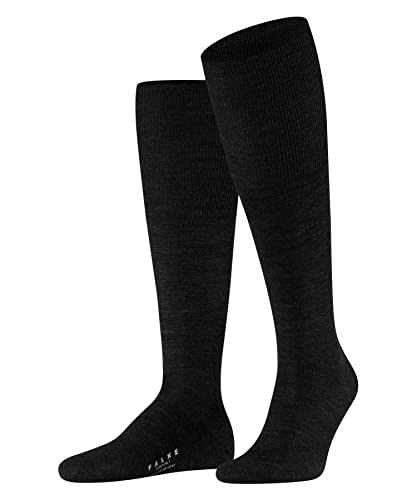 Falke Airport M Kh Lana Cotone Al Ginocchio Tinta Unita 1 Paio, Calzini Lunghi Uomo, Grigio (Anthracite Melange 3080), 47-48