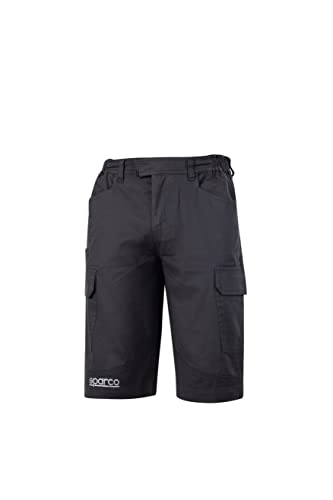 Sparco Teamwork Bermuda Cargo Workwear Pantaloni, Grigio, L Unisex-Adulto