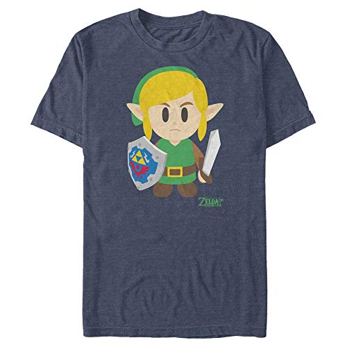 Nintendo T-Shirt Zelda Link'S Awakening Batttle Ready, Blu Navy Heather, M Uomo