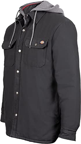 Dickies Uomo, Giacca Con Cappuccio In Cotone D'Anatra Rivestita In Pile, Vestibilità Comoda, Nero, M
