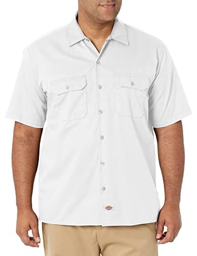 Dickies Work Shirt Short Sleeved, Camicia Da Lavoro Uomo, Bianco (White Wh), L