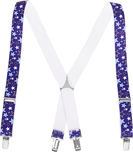 Playshoes Bretelle Elastiche, Bretelle Per Bambini Regolabili Unisex - Bambini E Ragazzi, Stelle Blu, 70Cm