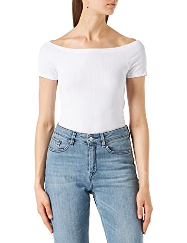 Urban Classics Maglietta Da Donna Con Spalle Scoperte E Maniche Corte, Maglietta A Maniche Corte, Donna, Bianco, M
