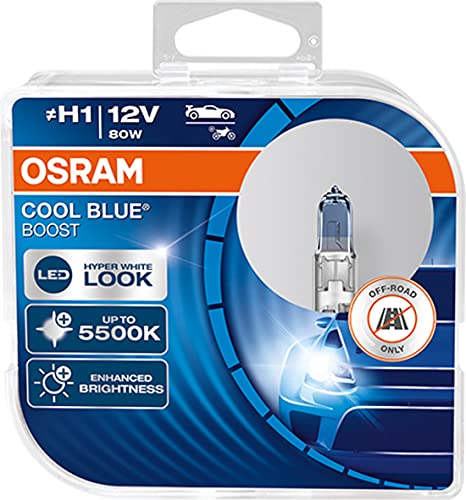 Osram Cool Blue Boost H1 Lampada Alogena, 12 V 80W, 2 Unità