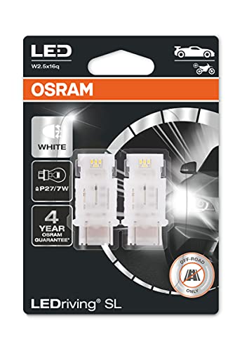 Osram Ledriving® Sl, ≜ P27/7W, Bianco 6000K, Lampade Di Segnalazione A Led, Solo Fuoristrada, Non Omologati Ece, Doppio Blister