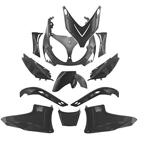 Tnttu Adattatore Per Auto Kit Yamaha Tmax 500 2001/2007, Colore: Nero Lucido, 12 Pezzi