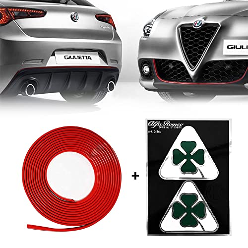 Profilo Rosso Adesivo Full + Quadrifoglio Verde Per Alfa Giulietta