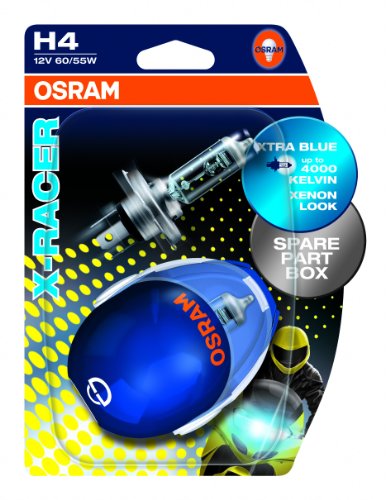 Osram X-Racer H4 Lampada Alogena Per Proiettori 64193Xr-02B 4000K In Blister Doppio
