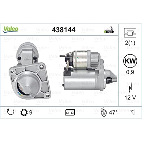 Valeo 438144 Motorino D'Avviamento Potenza Nominale: 0,9 Kw Stop & Start: No N° Denti: 8/9/10 Denti Voltaggio: 12 V Direzione Di Rotazione: Clockwise