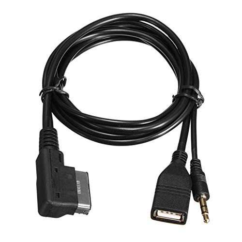Qiilu Cavo Musica Ami Mmi Mdi Interfaccia Caricatore Usb 3.5 Mm Mini Jack Aux Mp3 Con Charger Cavo Aux Per A6L A8L Q7 A3 A4L A5 A1…