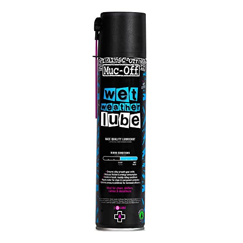 Muc-Off Wet Weather Lube, 400 Ml - Lubrificante Catena Bici Biodegradabile, Olio Catena Bici Efficace Sulle Lunghe Distanze - Formulato Per I Climi Um
