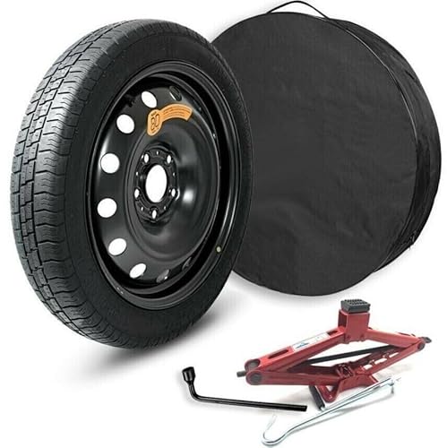 Kit Ruotino Di Scorta Npk 17” Con Cric, Chiave E Sacca Per Ford Puma Focus Mondeo E C-Max 125/80 17 Con Cerchio In Acciaio Nero A 5 Bulloni - 78K000R3