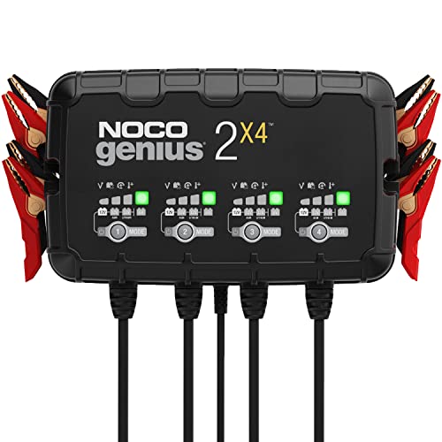 Noco Genius2X4, Caricabatterie Da Auto 8A (2A/Banco), Professionale Da 6V E 12V, Mantenitore Di Carica E Desolforatore Per Batterie Auto, Moto, Scoote