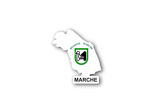 Akachafactory Sticker Adesivi Adesivo Bandiera Italia Regione Marche