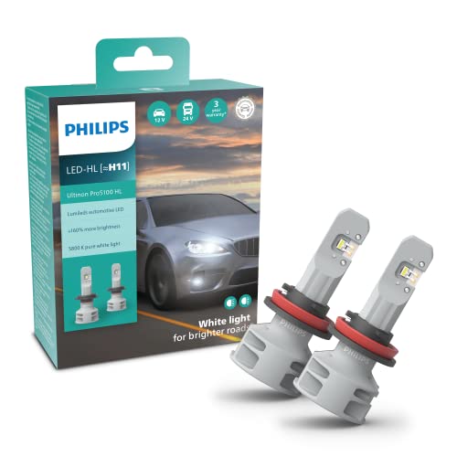 Philips Ultinon Pro5100 Led Lampadina Fari Auto (H11), 160%, 5.800K, Set Di 2