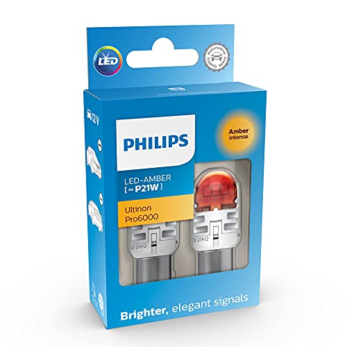 Lampada Di Segnalazione Per Auto A Led Philips Ultinon Pro6000 (Py21W Ambra)