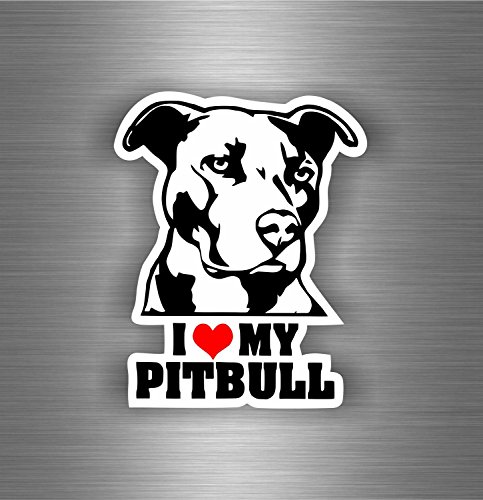 Akacha - Adesivo Tuning Per Auto, Moto, Macbook, Motivo: I Love My Pitbull, Cane