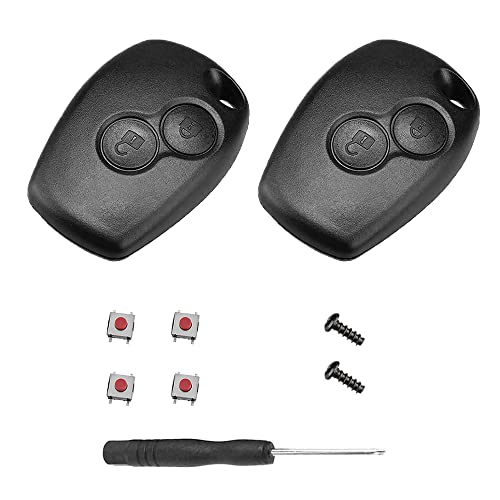 Shnmineu Ricambio Chiave Guscio 2 Pieces Guscio Telecomando 2 Tasti Per Chiave Renault Clio Con Renault Clio Trafic Master Dacia Dustuer Sandero Logan